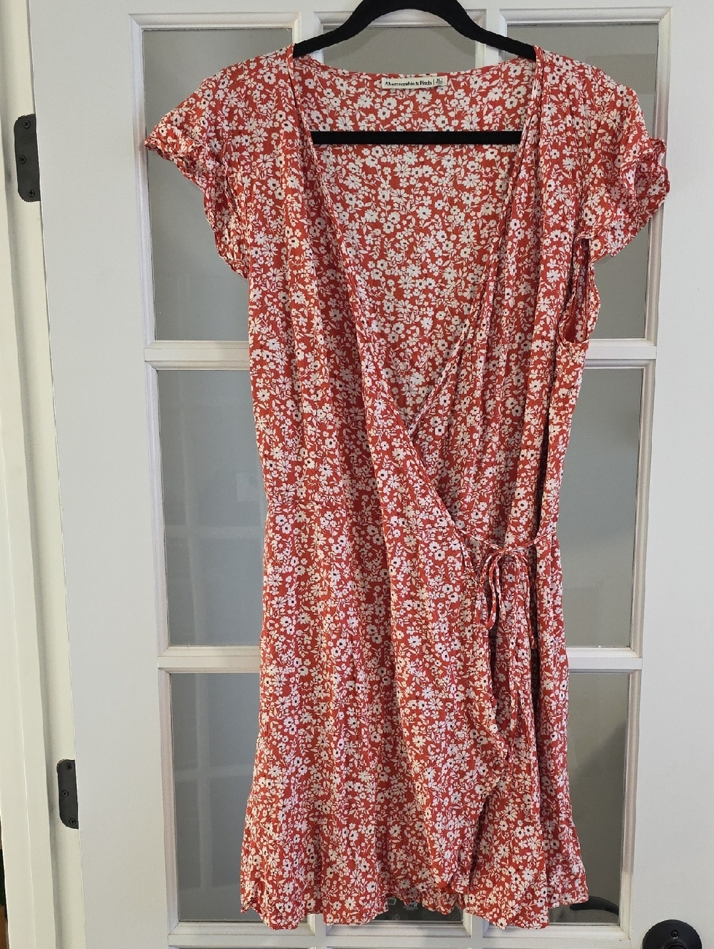 Abercrombie & Fitch Coral Floral Wrap Dress Xtra Large XL Tall